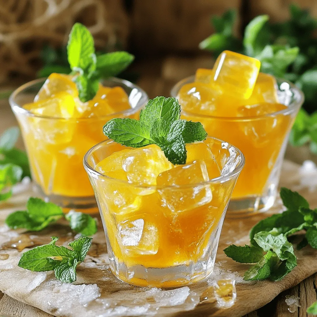 Für meine einfache gefrorene Pfirsich-Limonade benötige ich frische Zutaten. Du wirst vier reife Pfirsiche brauchen. Schneide sie in Stücke und entkerne sie. Dann kommen zwei Tassen Zitronenlimonade dazu. Du kannst sie selbst machen oder kaufen. Ein wenig Honig oder Agavendicksaft sorgt für die Süße. Nutze etwa ein Viertel Tasse, aber passe es nach deinem Geschmack an. Schließlich kommen eine Tasse Eiswürfel in den Mixer.