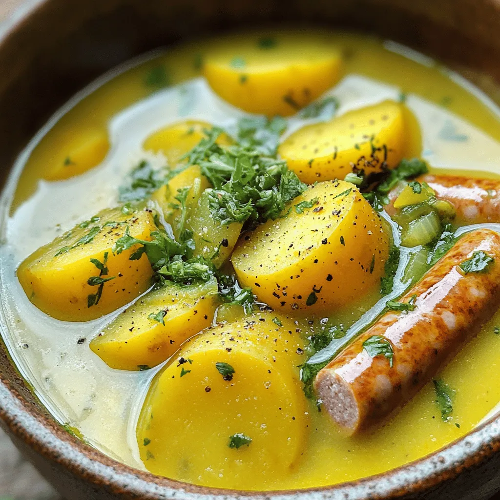 Um eine leckere Slow Cooker Kartoffelsuppe zu zaubern, brauchen wir einige einfache Zutaten. Du benötigst 800 g Kartoffeln, 300 g Würstchen, eine große Zwiebel, zwei Karotten und zwei Selleriestangen. Knoblauch, Gemüsebrühe, getrockneten Thymian, Paprika und Lorbeerblätter sind ebenfalls wichtig. Vergiss nicht die Sahne für die Cremigkeit und frische Petersilie zum Garnieren.