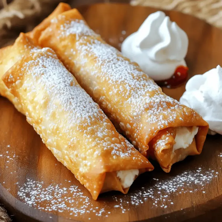 Cherry Cheesecake Egg Rolls sind einfach und lecker. Diese süßen Snacks sind perfekt für jeden Anlass. Sie kombinieren die Cremigkeit von Käsekuchen mit dem Knusprigen der Egg Rolls. Lass uns sehen, wie man sie macht.