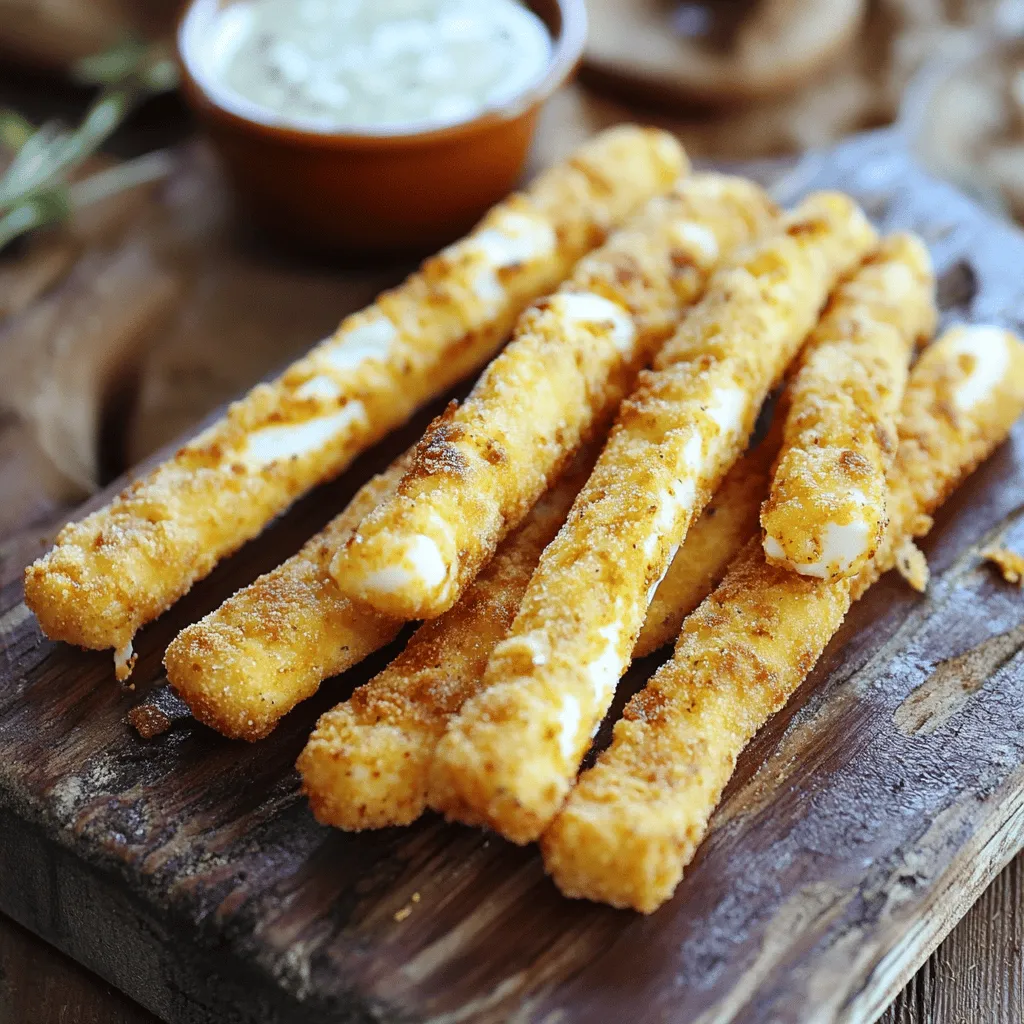 Um die Nashville Hot Bacon-Wrapped Mozzarella Sticks zuzubereiten, benötigst du einige einfache Zutaten. Du brauchst 8 Mozzarella-Sticks und 8 Scheiben Bacon. Außerdem benötigst du 1/2 Tasse Mehl, 1 großes Ei und 1 Tasse Paniermehl. Für den besonderen Kick füge 2 Esslöffel Nashville Hot Gewürz hinzu. Öl ist nötig zum Frittieren. Optional kannst du Ranch oder Blauschimmelkäse-Dressing als Dip verwenden.