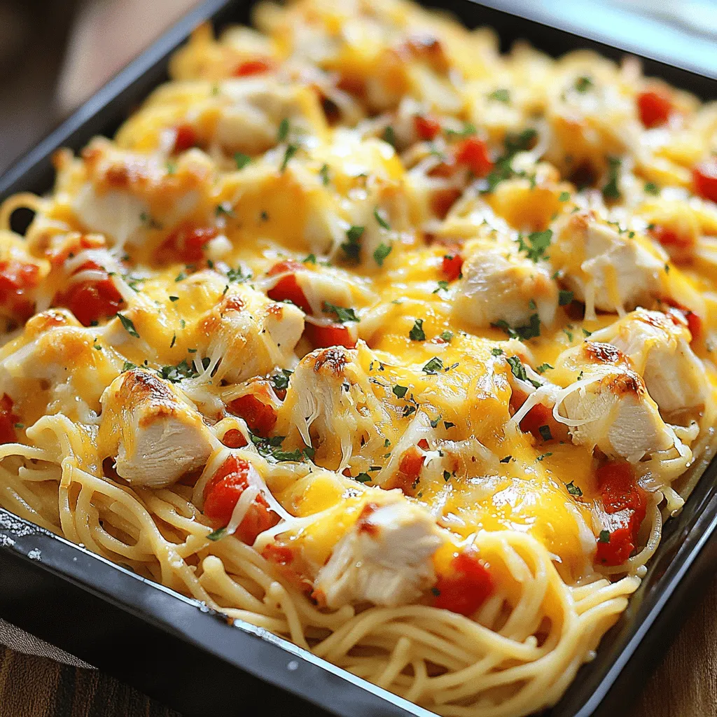 Für den Monterey Chicken Spaghetti Bake brauchst du frische und leckere Zutaten. Hier sind die Hauptzutaten: