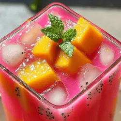 Um Mango-Dragonfruit-Limonade zu machen, brauchst du frische Zutaten. Diese sind wichtig für den vollen Geschmack. Du benötigst: