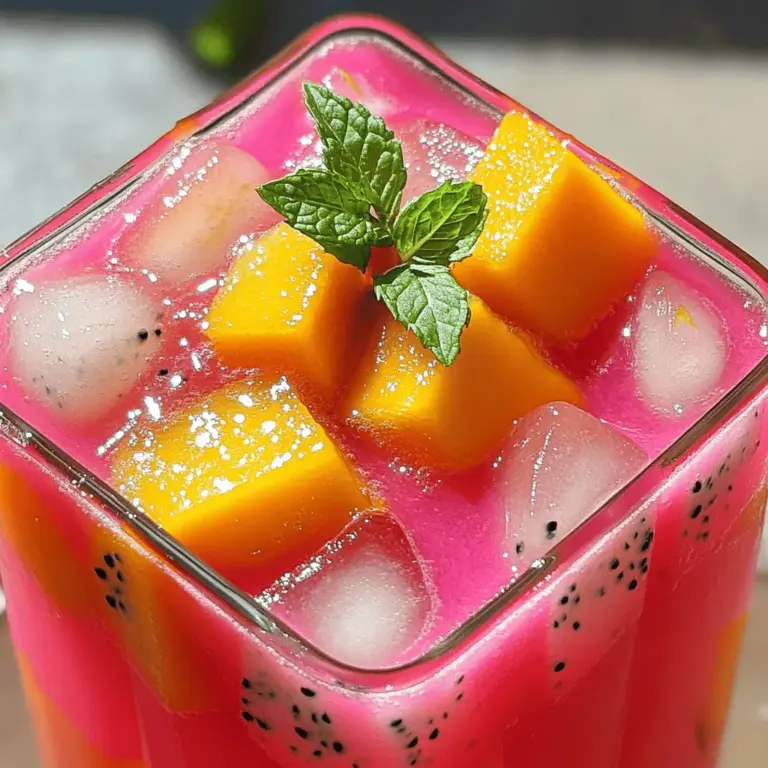 Um Mango-Dragonfruit-Limonade zu machen, brauchst du frische Zutaten. Diese sind wichtig für den vollen Geschmack. Du benötigst: