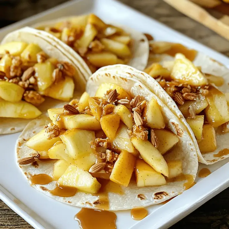 Für die Apfel-Cheesecake-Tacos brauchst du einige einfache Zutaten. Du benötigst 4 große Tortillas, die weich sind. Außerdem brauchst du 2 Tassen weichen Frischkäse. 1/2 Tasse Puderzucker macht die Füllung süß. Vergiss nicht 1 Teelöffel Vanilleextrakt für den Geschmack. Du brauchst auch 2 Äpfel, die geschält und gewürfelt sind. Ein Teelöffel Zimt und 1 Esslöffel Zitronensaft helfen, die Äpfel frisch und lecker zu machen. Zusätzlich kommen 1/4 Tasse Nüsse, wie Mandeln, dazu. Zum Abrunden verwendest du 1/4 Tasse Karamellsauce und optional Schlagsahne.