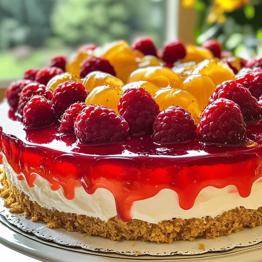 Die Zutaten für die Oster-No-Bake-Jelly-Torte sind einfach und frisch. Du brauchst: