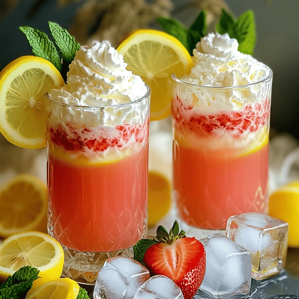 Die Hauptzutaten für whipped pink lemonade sind einfach und frisch. Für das Rezept benötigen Sie:
