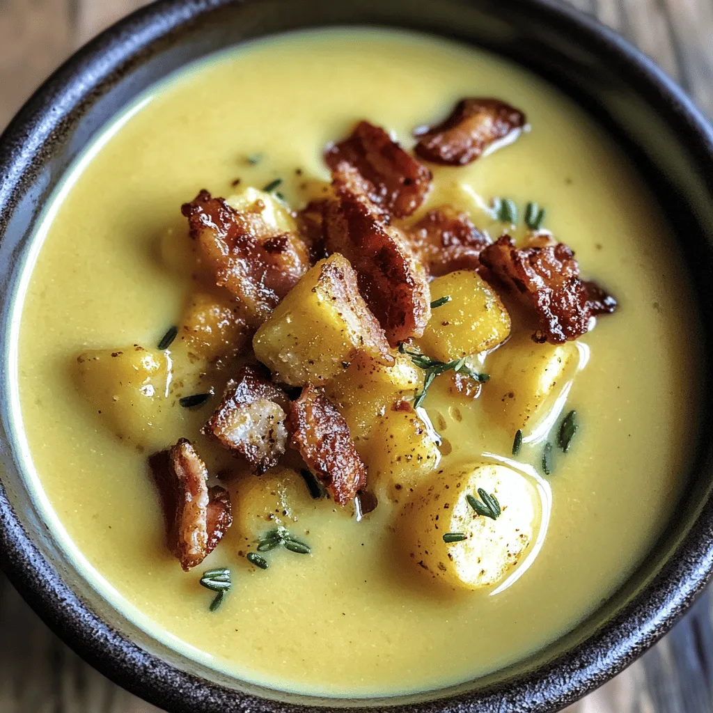 Um die irische Bacon-Kohl-Kartoffelsuppe zuzubereiten, brauchst du einige frische Zutaten. Die Hauptbestandteile sind irische Speckwürfel, grüner Kohl, Kartoffeln, Zwiebeln, Karotten und Knoblauch. Diese Zutaten machen die Suppe herzhaft und nahrhaft. Du benötigst auch Gemüsebrühe, Olivenöl, ein Lorbeerblatt sowie Salz und Pfeffer. Frisch gehackte Petersilie ist eine schöne Garnitur.