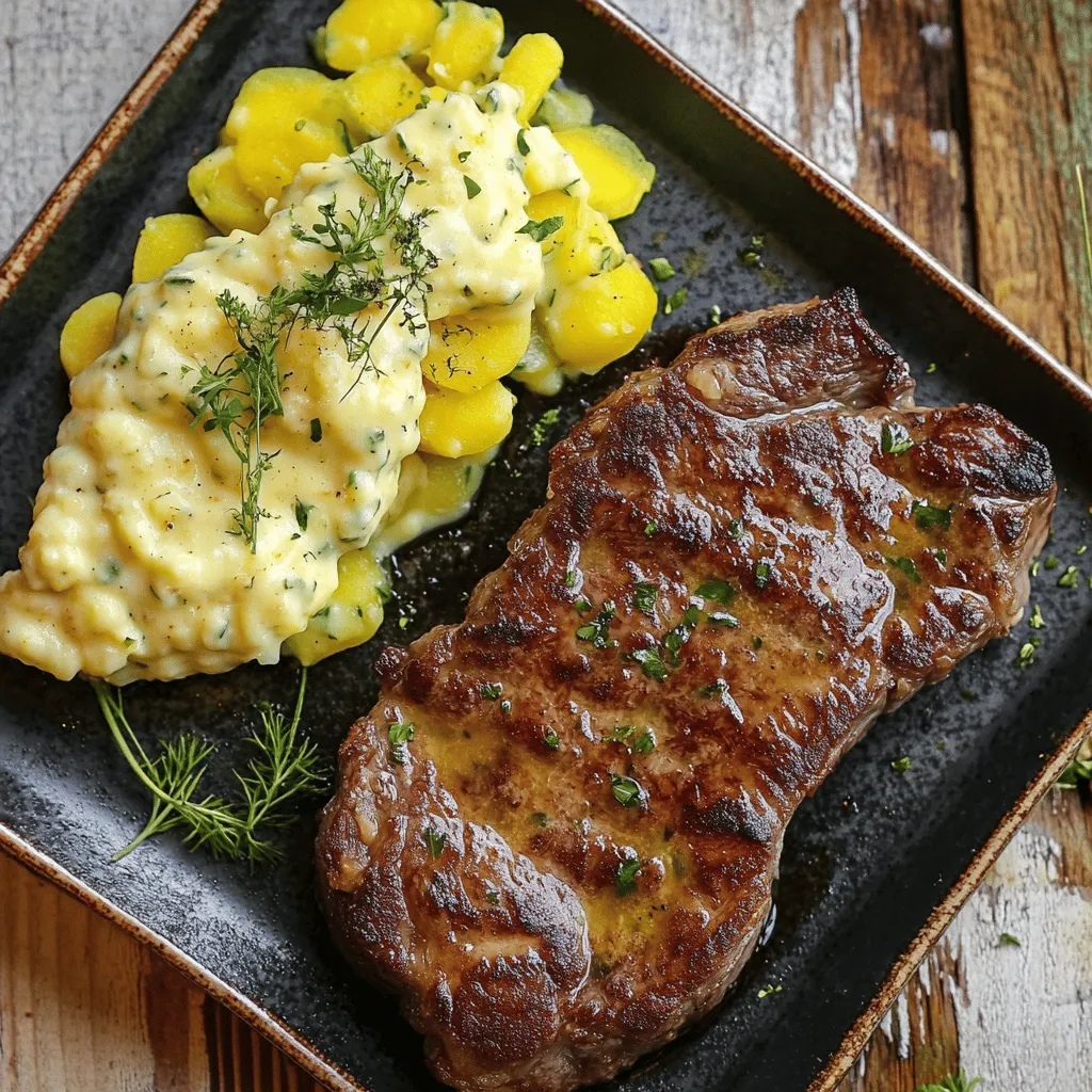 Um Gaelic Irish Steaks mit Whiskey Cream zuzubereiten, benötigen Sie einige frische Zutaten. Sie brauchen zwei Rindersteaks, Salz, Pfeffer, Butter, Olivenöl, Sahne und Whiskey. Dijon-Senf, Kartoffeln, Kohl, Frühlingszwiebeln und Schnittlauch sind ebenfalls wichtig. Diese Zutaten bringen die irische Küche direkt zu Ihnen nach Hause.