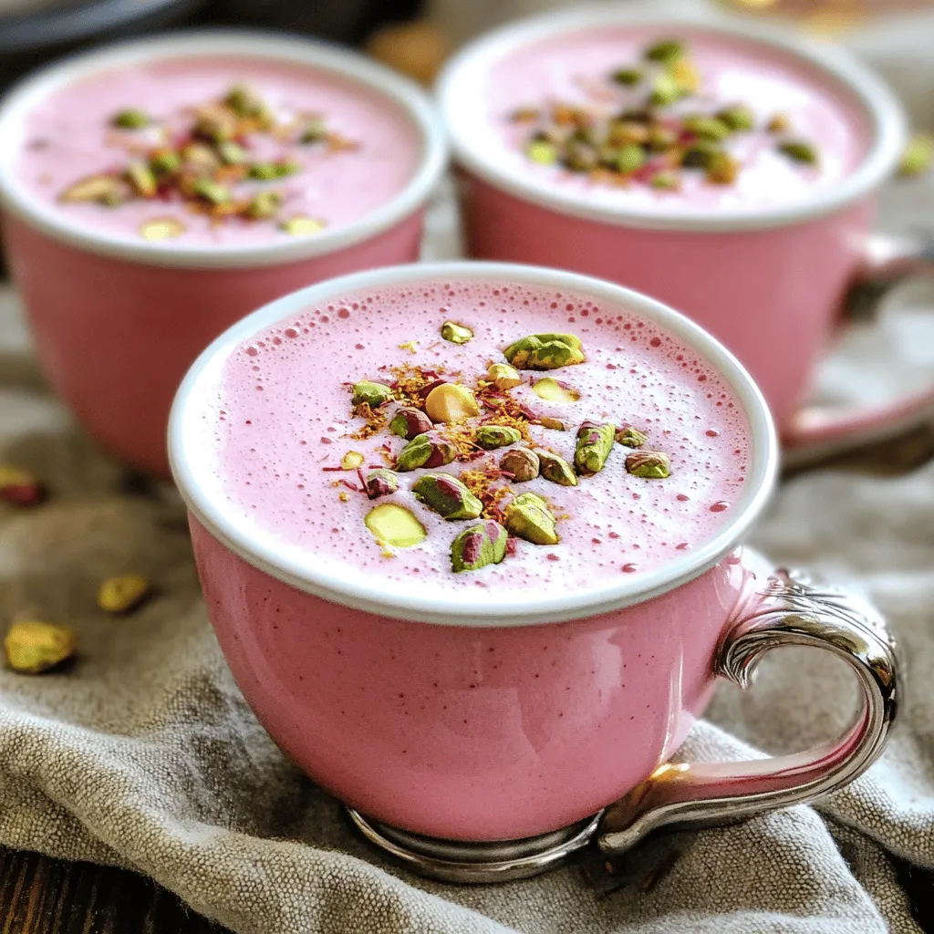 Kashmiri Pink Chai ist ein einzigartiges Getränk aus der Region Kaschmir. Die Zubereitung ist besonders und macht den Chai sehr beliebt. Was macht ihn so besonders? Die Farbe! Die rosa Färbung stammt von der Zugabe von Backpulver. Dies gibt dem Tee sein typisches Aussehen und Aroma.