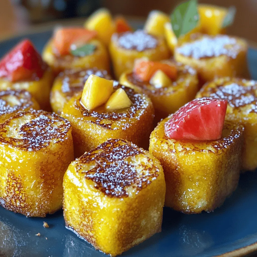 Zimtrollen French Toast Bites sind kleine, süße Häppchen. Sie kombinieren die Aromen von Zimtschnecken und French Toast. Das macht sie besonders lecker. Diese Bissen sind perfekt für ein entspanntes Frühstück oder einen Brunch.