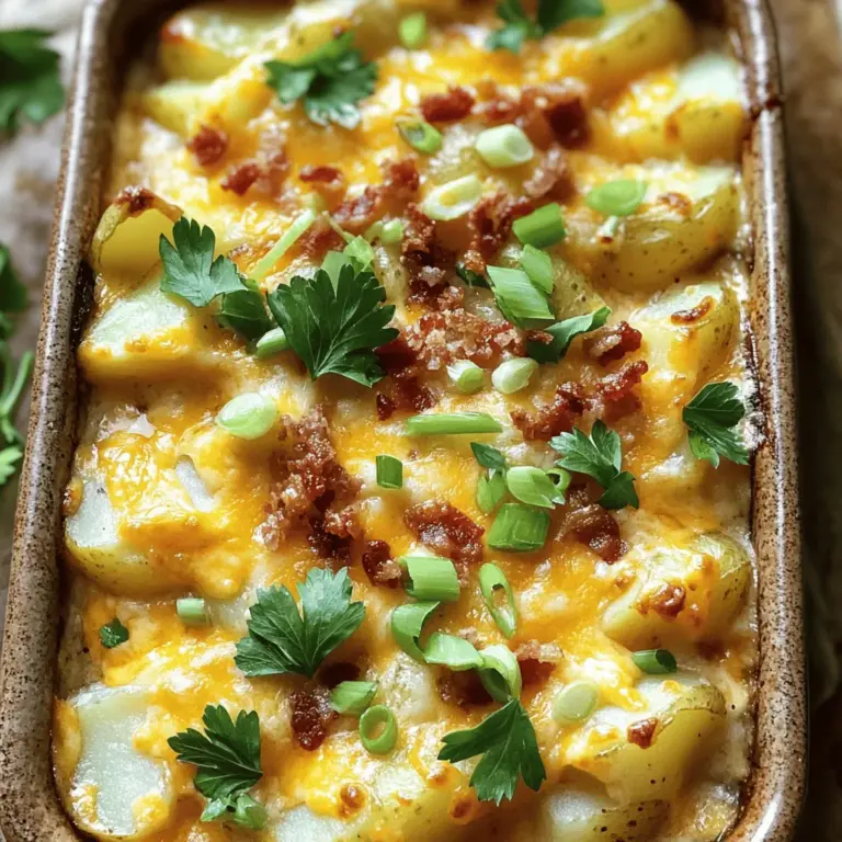 Die Zutaten für Mississippi Mud Potatoes sind einfach und lecker. Du brauchst 6 mittelgroße Kartoffeln. Diese solltest du schälen und würfeln. Kartoffeln backen macht viel Spaß und ist einfach.