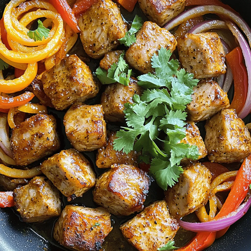 Die Hauptzutaten für das kubanische Mojo Pork sind frisch, einfach und voller Geschmack. Du beginnst mit 1,5 kg Schweineschulter, die du in Würfel schneidest. Dieses Fleisch ist ideal, da es beim Kochen zart wird. Das Rezept benötigt auch 1/4 Tasse Olivenöl, das den Geschmack hebt.