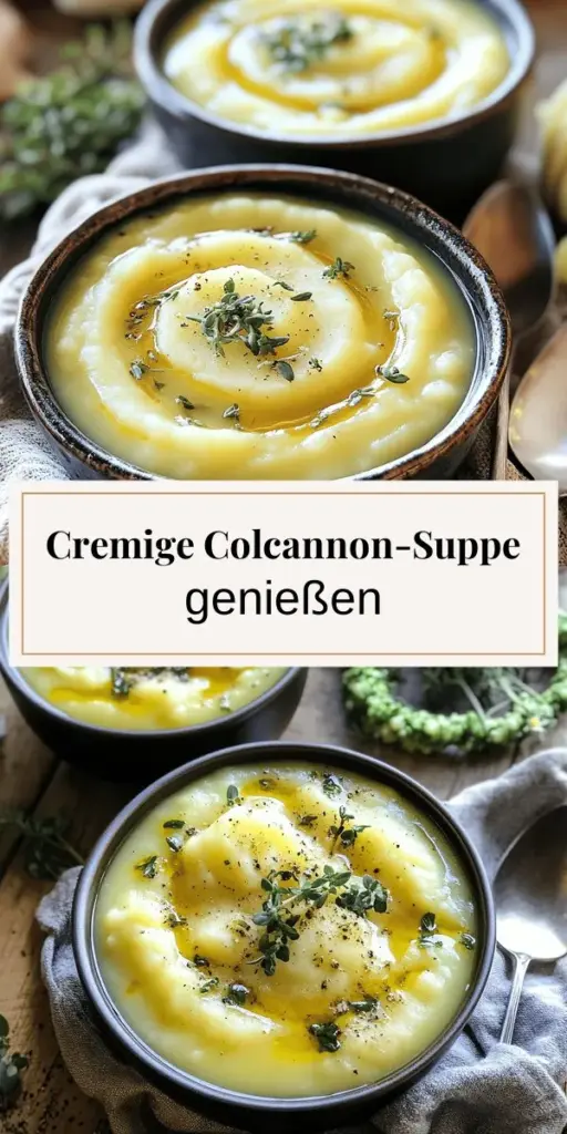 Entdecke die cremige und nahrhafte Colcannon-Suppe, ein traditionelles irisches Gericht, das einfach zuzubereiten ist! In diesem Artikel findest du alles, von den Zutaten bis zum Schritt-für-Schritt-Rezept, damit du diese köstliche Suppe in deiner Küche nachkochen kannst. Lass dich von Variationen inspirieren und lerne die gesundheitlichen Vorteile kennen. Klicke jetzt, um das vollständige Rezept zu erleben und Irland auf deinen Tisch zu bringen!