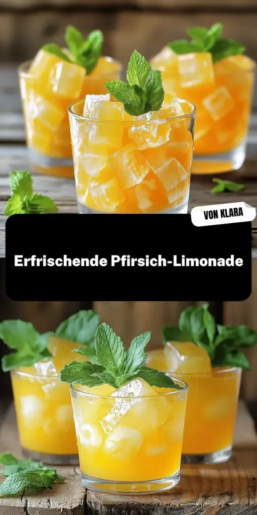 Genieße den Sommer mit meiner einfachen gefrorenen Pfirsich-Limonade! Dieses erfrischende Rezept kombiniert saftige Pfirsiche mit spritziger Zitronenlimonade und ist perfekt für heiße Tage. Entdecke, wie du die Limonade zubereitest, einfrierst und kreativ mit verschiedenen Früchten und Aromen variierst. Lass dich inspirieren und klicke auf den Artikel, um alle Details und Tipps zu erfahren. Erfrischung wartet auf dich!