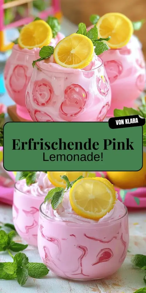 Entdecke das erfrischende Rezept für Whipped Pink Lemonade, das perfekt für heiße Sommertage ist! Mit nur wenigen Zutaten zauberst du ein köstliches Getränk, das alle begeistert. Lass dich von kreativen Variationen inspirieren, von fruchtigen Zusätzen bis zu gesunden Alternativen. Kühle Gläser, leckere Snacks und eine ansprechende Präsentation machen dein Sommerfest unvergesslich. Klicke jetzt und entdecke, wie einfach du diese pinke Erfrischung zubereiten kannst!