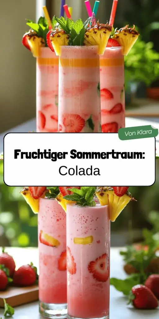 Genieße den perfekten Sommer mit unserem Pink Flamingo Colada, einem fruchtigen Cocktail, der frische Ananas, Banane und Erdbeeren kombiniert! Erlebe, wie einfach es ist, diesen köstlichen Drink zuzubereiten und lasse deiner Kreativität freien Lauf mit tollen Variationen und Garnierungen. Egal ob für Grillpartys oder entspannte Nachmittage, dieser Cocktail sorgt immer für gute Laune. Klicke hier, um das vollständige Rezept zu entdecken und deine nächste Cocktailparty unvergesslich zu machen!