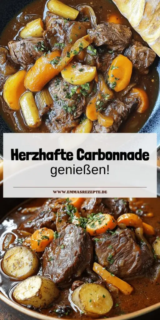 Entdecke das perfekte Rezept für Beef Carbonnade Stew, ein herzhafter Genuss voller Geschmack und Tradition! Dieses Rindfleischgericht begeistert mit zartem Fleisch, aromatischen Gewürzen und köstlichen Beilagen. Lerne, wie du die Carbonnade zubereitest und welche Variationen du ausprobieren kannst. Lass dich von diesem kulturellen Klassiker inspirieren und koche mit Liebe! Klicke jetzt, um das vollständige Rezept zu erkunden und dein nächstes Festmahl zu planen!