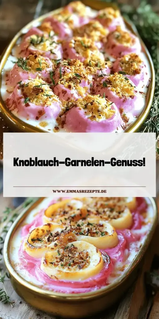 Entdecke unser leckeres Knoblauch-Garnelen-Gratin Rezept, das einfach zuzubereiten ist und garantiert alle begeistern wird! Mit saftigen Garnelen, aromatischem Knoblauch und einer cremigen Käsekruste verwandelt sich jedes Abendessen in ein Festessen. Ideal für besondere Anlässe oder ein schnelles Abendessen. Lass dich inspirieren und klicke hier, um die vollständige Anleitung und weitere köstliche Ideen zu entdecken!