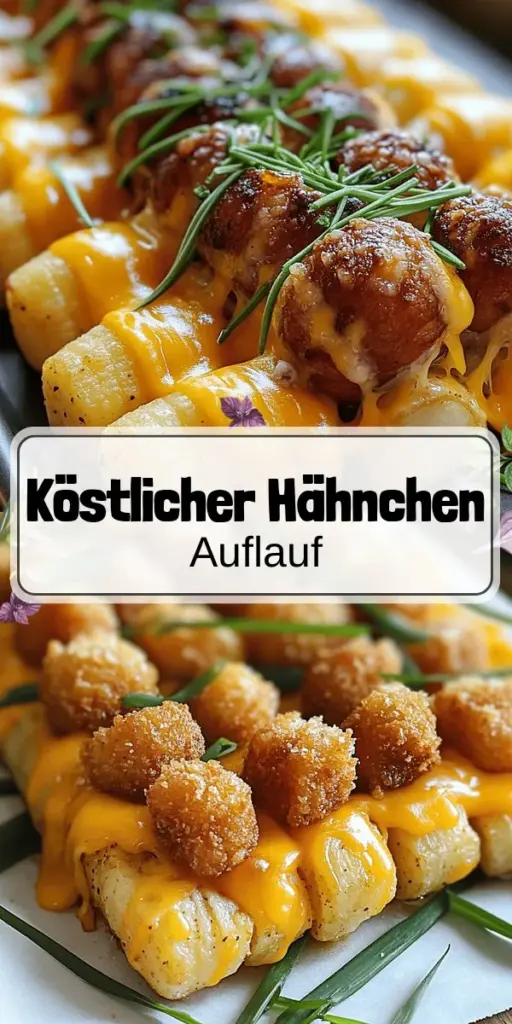 Entdecke das unwiderstehliche Rezept für den Cracked Out Chicken Tater Tot Casserole, der deine Familie begeistern wird! Mit saftigem Hähnchen, knusprigem Speck und cremigem Käse ist dieser Auflauf einfach zuzubereiten und perfekt für jede Gelegenheit. Lass dich von den einfachen Schritten und den Variationsmöglichkeiten inspirieren, um deinem Gericht eine persönliche Note zu verleihen. Klick jetzt, um das vollständige Rezept zu entdecken und zaubere einen leckeren Auflauf, der für Begeisterung sorgt!