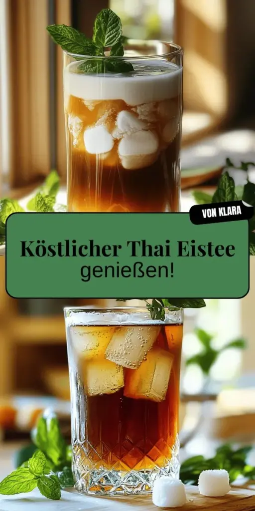Entdecke die erfrischende Welt des authentischen thailändischen Eistees! Mit nur wenigen Zutaten wie Thai-Eistee, Zucker und cremiger Kondensmilch kannst du dir dieses exotische Getränk ganz einfach zubereiten. Folge unserer einfachen Schritt-für-Schritt-Anleitung und genieße einen Geschmack, der dich direkt nach Thailand versetzt. Klicke jetzt, um das vollständige Rezept zu entdecken und deinen eigenen köstlichen Eistee zuzubereiten!