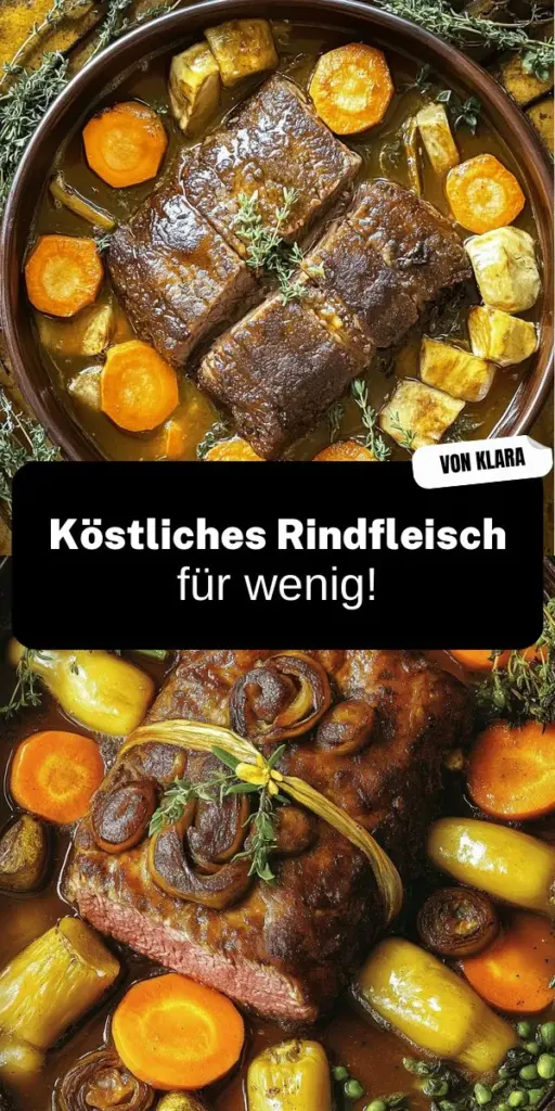 Entdecke, wie du ein köstliches Poor Man's Prime Rib saftig und preiswert zubereiten kannst! Mit einfachen Zutaten und klaren Schritten verwandelst du Rinderbrust in ein beeindruckendes Gericht. Lerne, wie du das Fleisch perfekt marinierst und köstliche Beilagen wählst, die jedem schmecken. Lass dich von unseren Tipps inspirieren! Klicke jetzt, um das vollständige Rezept und die besten Kochstrategien zu entdecken und deinen Tisch zu bereichern!