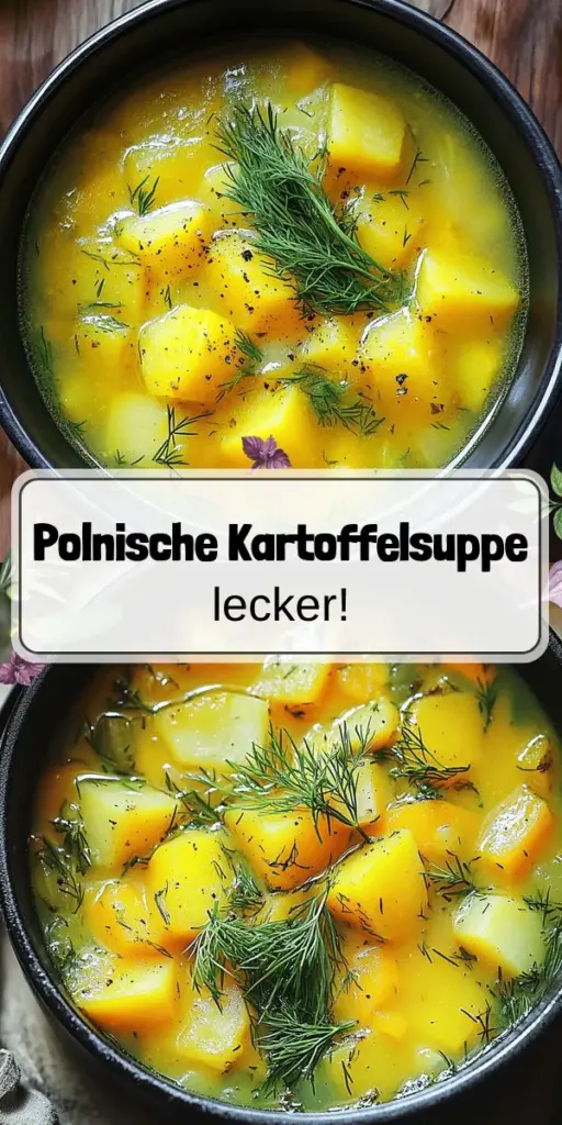 Entdecke das köstliche polnische Kartoffelsuppenrezept, das einfach zuzubereiten und voller Geschmack ist! Mit frischen Zutaten wie Kartoffeln, Karotten und Gewürzen zauberst du eine herzliche Suppe, die deine Familie begeistern wird. Egal ob vegan oder mit Speck, du findest die perfekte Variante für jeden Geschmack. Lass dich von diesen Tipps inspirieren und klicke auf das Rezept, um die Schritte für die perfekte Kartoffelsuppe zu erfahren!