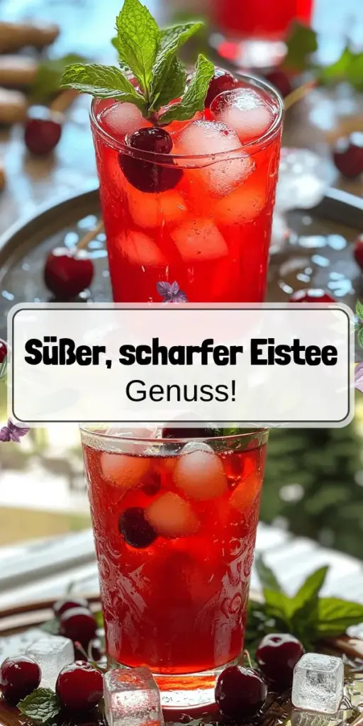 Entdecken Sie das perfekte Rezept für süß-spicy Kirsch-Ingwer-Eistee! In wenigen Schritten kreieren Sie ein erfrischendes Getränk, das fruchtige Süße und würzigen Ingwer vereint. Ideal für heiße Tage! Erfahren Sie, wie Sie diesen gesunden Durstlöscher zubereiten und nach Belieben variieren können. Klicken Sie jetzt, um das vollständige Rezept und individuelle Anpassungsoptionen zu erkunden und Ihren Eistee einzigartig zu gestalten!