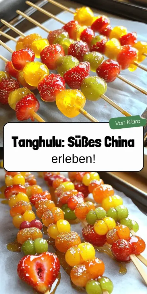 Tauchen Sie ein in die süße Welt von Tanghulu, der einzigartigen chinesischen Süßigkeit! Erfahren Sie in unserem Artikel alles über die Geschichte, die benötigten Zutaten und das einfache Rezept, um Tanghulu selbst zuzubereiten. Entdecken Sie kreative Variationen und Tipps, um diese köstliche Leckerei perfekt zu servieren. Klicken Sie durch und starten Sie Ihr eigenes Tanghulu-Abenteuer heute!