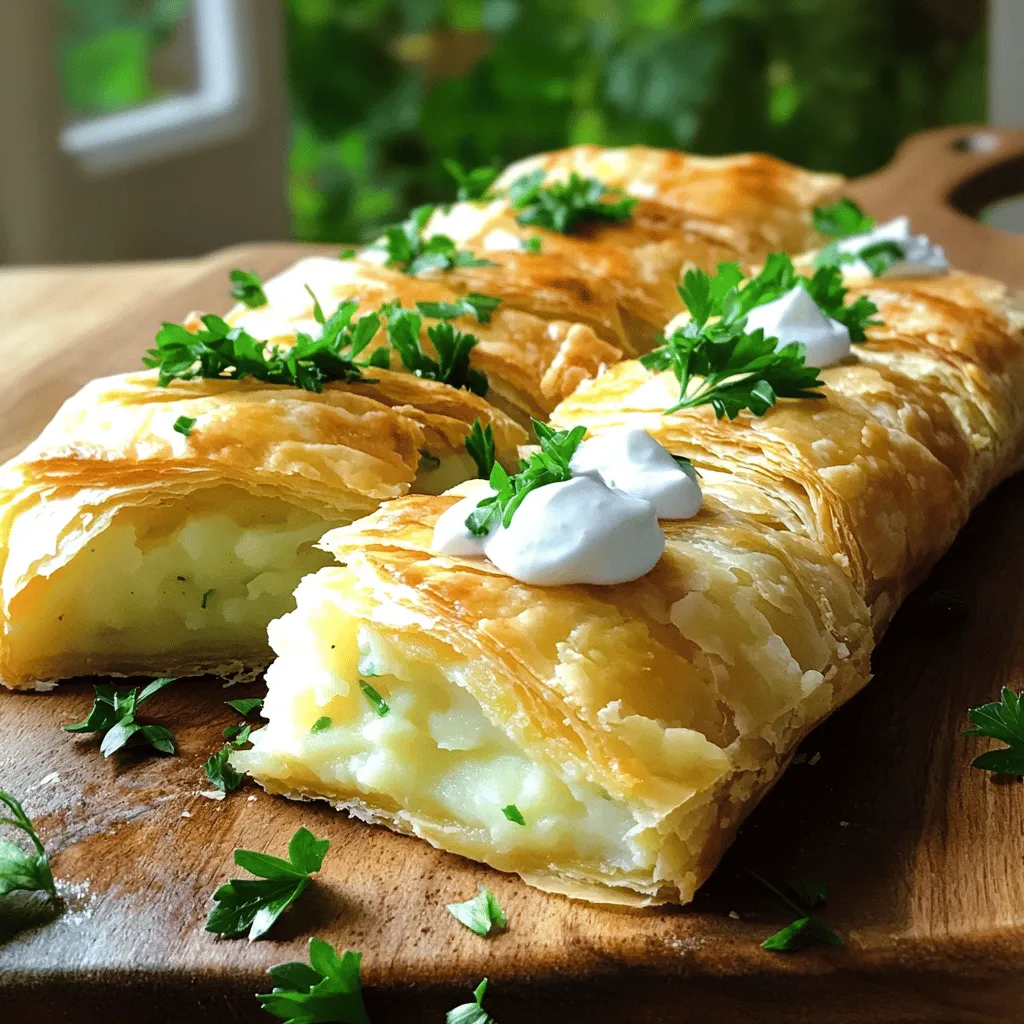Um eine köstliche Irish Potato Pie zu machen, benötigst du einige wichtige Zutaten. Die Hauptzutat sind Kartoffeln. Ich empfehle, etwa 1 kg zu verwenden. Du brauchst auch 250 g Schafskäse, 150 g Sahne und 3 Frühlingszwiebeln. Außerdem brauchst du 2 Eier, frische Petersilie, Muskatnuss, Salz, Pfeffer und 200 g Blätterteig. Diese Zutaten geben der Pastete ihren einzigartigen Geschmack.