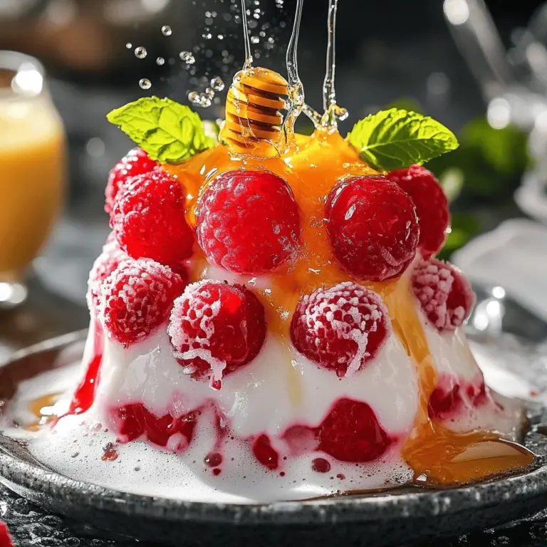 Um einen einfachen Erdbeer-Patch Float zu machen, brauchst du frische Erdbeeren, Joghurt und Sprudelwasser. Du benötigst auch Honig oder Agavendicksaft und Eiswürfel für die Kühle.