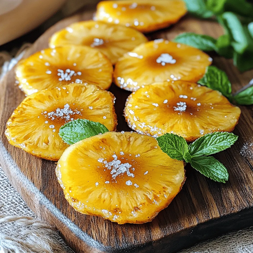 Um frittierte Ananasscheiben zuzubereiten, brauchst du frische Zutaten. Für das Rezept benötigst du eine frische Ananas, Mehl, Maisstärke, Backpulver, Salz, Zimt, Kokosmilch und Vanilleextrakt. Du solltest auch Öl zum Frittieren bereitstellen. Optional kannst du Puderzucker und frische Minzblätter für die Garnitur verwenden.