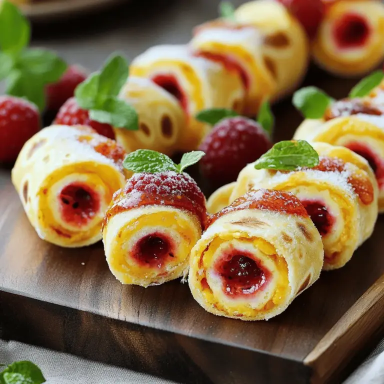 Um einfache Erdbeer-Käsekuchen-Rollen zu machen, brauchst du ein paar einfache Zutaten. Du benötigst sechs große Tortillas. Mehl- oder Vollkorn-Tortillas funktionieren gut. Dann brauchst du 300 g zimmerwarmen Cream Cheese. 100 g Puderzucker und einen Teelöffel Vanilleextrakt sind wichtig für den Geschmack. Frische Erdbeeren sind ein Muss! Du benötigst 200 g, gewaschen und in Scheiben geschnitten. 100 g steif geschlagene Schlagsahne geben der Füllung eine luftige Note. Optional kannst du auch 50 g Erdbeermarmelade für mehr Geschmack verwenden. Minzblätter sind eine tolle Garnitur.