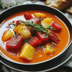 Für mein Kartoffel Gulasch Rezept brauchst du frische Zutaten. Du benötigst 1 kg rote Kartoffeln, die du schälen und würfeln musst. Dazu kommen 2 große Zwiebeln, gewürfelt, und 2 gehackte Knoblauchzehen. Eine rote Paprika, ebenfalls gewürfelt, bringt Farbe. Du brauchst auch 2 Karotten, die in Scheiben geschnitten werden. Eine Dose gehackte Tomaten (400 g) und 500 ml Gemüsebrühe sind wichtig für den Geschmack. Für die Gewürze nimm 2 Esslöffel geräuchertes Paprikapulver, 1 Teelöffel Kümmel und 1 Teelöffel getrockneten Majoran. Vergiss nicht 3 Esslöffel Pflanzenöl, Salz und Pfeffer. Frische Petersilie dient zum Garnieren.