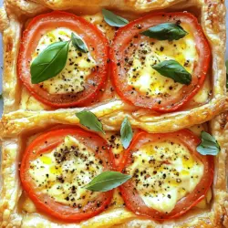 - 4 große, reife Tomaten, in Scheiben - 1 Rolle Blätterteig (fertig aus dem Kühlregal) - 1 Tasse Mayonnaise - 1 Tasse geriebener Käse (z. B. Cheddar oder Mozzarella)