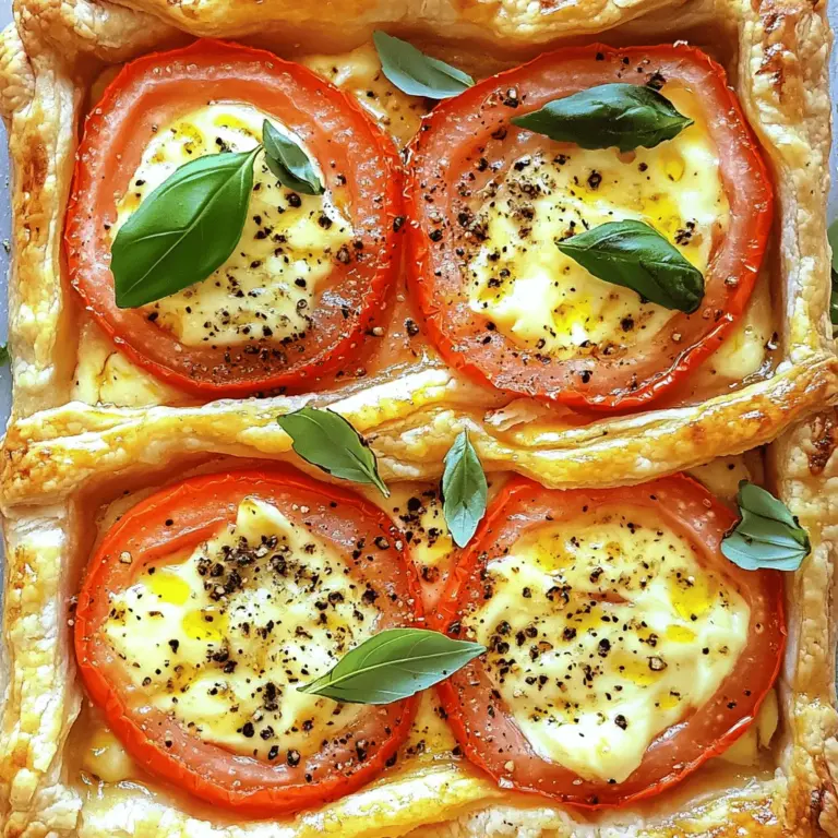 - 4 große, reife Tomaten, in Scheiben - 1 Rolle Blätterteig (fertig aus dem Kühlregal) - 1 Tasse Mayonnaise - 1 Tasse geriebener Käse (z. B. Cheddar oder Mozzarella)