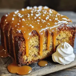 Für den perfekten gesalzenen Karamell-Bananenkuchen brauchen Sie: - 3 reife Bananen, zerdrückt - 120 g ungesalzene Butter, weich - 200 g Kristallzucker - 2 große Eier - 1 Teelöffel Vanilleextrakt - 190 g Weizenmehl (Type 550) - 1 Teelöffel Backpulver - 1/2 Teelöffel Natron - 1/4 Teelöffel Salz - 120 ml Buttermilch - 230 g gesalzene Karamellsauce (fertig oder selbstgemacht) - Meersalzflocken zur Garnitur Diese Zutaten sorgen für einen saftigen Kuchen mit einer perfekten Balance aus Süße und Salz. Wenn Sie einige Zutaten nicht haben, gibt es gute Alternativen: - Verwenden Sie anstelle von Buttermilch normale Milch mit einem Spritzer Zitronensaft. - Statt ungesalzener Butter können Sie auch Margarine nutzen. - Für eine vegane Version ersetzen Sie die Eier durch Apfelmus oder Leinsamen. Diese Austausche bieten Flexibilität, ohne den Geschmack stark zu verändern. Die gesalzene Karamellsauce ist der Star dieses Kuchens. Sie benötigen: - 200 g Zucker - 90 g ungesalzene Butter - 120 ml Sahne - 1 Teelöffel Meersalz Diese Sauce gibt dem Kuchen seine besondere Note. Sie können sie auch im Geschäft kaufen, aber selbstgemacht schmeckt sie besser. Für die vollständige Zubereitung schauen Sie sich das Rezept an. Zuerst heize deinen Ofen auf 175 °C vor. Dies ist wichtig, um den Kuchen gleichmäßig zu backen. Fette eine runde Kuchenform mit 23 cm Durchmesser ein. Du kannst auch etwas Mehl in die Form streuen. Alternativ lege den Boden mit Backpapier aus. Das hilft, den Kuchen später leicht herauszuholen. In einer großen Schüssel mische die weiche Butter und den Kristallzucker. Benutze einen elektrischen Mixer und schlage die Mischung auf hoher Stufe. Mache das etwa 3-4 Minuten lang, bis sie hell und luftig ist. Füge dann die zerdrückten Bananen, die Eier und den Vanilleextrakt hinzu. Mische alles gut. In einer anderen Schüssel vermenge das Mehl, Backpulver, Natron und Salz. Gib diese trockenen Zutaten nach und nach zur Bananenmischung. Wechsle dabei mit der Buttermilch und beginne mit den trockenen Zutaten. Mische alles vorsichtig, bis es gerade so vermengt ist. Vermeide es, zu lange zu rühren. Gieße die Mischung in die vorbereitete Kuchenform. Glätte die Oberfläche mit einem Spatel. Backe den Kuchen im vorgeheizten Ofen für 25-30 Minuten. Überprüfe mit einem Zahnstocher, ob er fertig ist. Stecke ihn in die Mitte des Kuchens. Wenn er sauber herauskommt, ist der Kuchen bereit. Nehme den Kuchen aus dem Ofen und lasse ihn 10 Minuten in der Form abkühlen. Danach stürze ihn auf ein Kuchengitter, damit er vollständig abkühlen kann. Wenn der Kuchen kalt ist, gieße die gesalzene Karamellsauce darüber. Garniere den Kuchen mit Meersalzflocken für den perfekten Geschmack. Um den besten Bananenkuchen zu machen, achte auf die Reife der Bananen. Verwende sehr reife Bananen. Sie sollten braune Flecken haben. Diese Bananen geben dem Kuchen den besten Geschmack. Die richtige Temperatur der Zutaten ist auch wichtig. Lass die Butter und die Eier auf Raumtemperatur kommen. So vermischen sie sich besser. Mische die Zutaten nur leicht. Zu langes Rühren macht den Kuchen trocken. Lagere die Bananen an einem warmen Ort. Sie reifen schneller. Wenn du die Bananen länger aufbewahren willst, lege sie in den Kühlschrank. Butter sollte immer kühl bleiben. Bewahre sie im Kühlschrank auf. So bleibt sie frisch und weich. Haltbare Zutaten wie Mehl oder Zucker müssen trocken und dunkel gelagert werden. Nutze luftdichte Behälter, um sie frisch zu halten. Verwende eine große Rührschüssel aus Edelstahl oder Glas. Diese Materialien sind stabil und leicht zu reinigen. Ein Handmixer ist ideal, um die Butter und den Zucker zu vermischen. Wenn du keinen hast, kannst du auch einen Schneebesen verwenden. Ein Spatel hilft dir, den Teig in die Form zu geben. Damit kannst du den Teig glatt streichen. Ein Zahnstocher ist wichtig, um zu testen, ob der Kuchen fertig ist. Stecke ihn in die Mitte des Kuchens. Wenn er sauber herauskommt, ist der Kuchen fertig. Für das perfekte Ergebnis folge dem [Full Recipe]. {{image_4}} Für den Gesalzenen Karamell-Bananenkuchen gibt es viele Möglichkeiten zur Frostung. Eine einfache Wahl ist die gesalzene Karamellsauce. Sie passt perfekt zu diesem Kuchen. Alternativ kann eine Buttercreme mit Vanille oder einer Prise Zimt verwendet werden. Diese Frostungen bringen neue Aromen ein und ergänzen den Geschmack des Kuchens. Die Garnierung macht den Kuchen noch ansprechender. Du kannst geröstete Nüsse hinzufügen, um einen knusprigen Kontrast zu schaffen. Ein weiterer Vorschlag sind frische Bananenscheiben. Sie verleihen dem Kuchen mehr Frische und Farbe. Auch Schokoladenspäne oder essbare Blüten machen sich gut als Topping. Diese Auswahl an Toppings bringt Abwechslung und Freude. Wenn du kreativ sein möchtest, probiere andere Früchte aus. Äpfel oder Birnen passen gut zum Bananenkuchen. Auch Beeren wie Himbeeren oder Heidelbeeren können eine tolle Ergänzung sein. Du kannst auch mit Aromen spielen. Füge einen Hauch von Zimt oder Muskatnuss hinzu. Diese Variationen machen den Kuchen einzigartig und spannend. Für das vollständige Rezept schau dir die [Full Recipe] an. Um Ihren gesalzenen Karamell-Bananenkuchen frisch zu halten, bewahren Sie ihn in einem luftdichten Behälter auf. Dies schützt den Kuchen vor Feuchtigkeit und Gerüchen. Wenn Sie keinen Behälter haben, wickeln Sie den Kuchen in Frischhaltefolie. Stellen Sie den Kuchen an einen kühlen, trockenen Ort. So bleibt der Geschmack und die Textur erhalten. Im Kühlschrank hält der Bananenkuchen etwa 5 bis 7 Tage. Achten Sie darauf, ihn gut zu verpacken, um ein Austrocknen zu verhindern. Im Gefrierfach kann der Kuchen bis zu 3 Monate halten. Teilen Sie den Kuchen in Portionen und wickeln Sie jede Portion gut ein. So können Sie immer ein Stück genießen, wann immer Sie Lust haben. Um den Kuchen wieder aufzuwärmen, heizen Sie Ihren Ofen auf 150 °C vor. Wickeln Sie den Kuchen in Aluminiumfolie, um ihn vor Trockenheit zu schützen. Legen Sie ihn für etwa 10 bis 15 Minuten in den Ofen. Alternativ können Sie auch eine Mikrowelle verwenden. Erhitzen Sie den Kuchen in kurzen Intervallen von 10 Sekunden, bis er warm ist. So bleibt die Feuchtigkeit erhalten und der Geschmack frisch. Für das volle Geschmackserlebnis empfehle ich, etwas frische gesalzene Karamellsauce über den warmen Kuchen zu gießen. Das gibt ihm einen tollen Kick und macht ihn unwiderstehlich. Jetzt haben Sie die besten Tipps, um Ihren gesalzenen Karamell-Bananenkuchen perfekt zu lagern und aufzuwärmen. Um einen glutenfreien gesalzenen Karamell-Bananenkuchen zu machen, tauschen Sie das Weizenmehl aus. Verwenden Sie stattdessen eine glutenfreie Mehlmischung. Achten Sie darauf, dass die Mischung Xanthan enthält. Das hilft, die Struktur des Kuchens zu erhalten. Messen Sie die glutenfreie Mischung gleich wie im Rezept angegeben. Der Kuchen wird trotzdem lecker und saftig sein. Sie können viele Früchte hinzufügen. Äpfel, Birnen oder Beeren passen gut. Schneiden Sie die Früchte klein, damit sie gleichmäßig backen. Fügen Sie sie nach den Bananen in die Mischung. Denken Sie daran, die Menge der Bananen leicht zu reduzieren, wenn Sie viele Früchte verwenden. So bleibt der Kuchen nicht zu feucht. Ja, Sie können die gesalzene Karamellsauce selbst machen! Es ist einfach und macht den Kuchen besonders. Sie brauchen Zucker, Sahne, Butter und Salz. Schmelzen Sie den Zucker in einem Topf, bis er goldbraun ist. Fügen Sie dann die Butter hinzu und rühren Sie gut um. Gießen Sie die Sahne langsam dazu. Lassen Sie die Mischung aufkochen und fügen Sie das Salz hinzu. Lassen Sie die Sauce abkühlen, bevor Sie sie auf den Kuchen geben. Der gesalzene Karamell-Bananenkuchen ist einfach und lecker. Wir haben die Zutaten, die Zubereitung und praktische Tipps behandelt. Alternativen für Zutaten und Variationen sorgen für Flexibilität in der Küche. Richtig lagern verlängert die Frische des Kuchens. Beantwortete Fragen helfen beim Backen und Anpassen des Rezepts. Setzen Sie Ihr Wissen in die Tat um und überraschen Sie alle mit diesem köstlichen Kuchen. Lassen Sie Ihrer Kreativität freien Lauf und genießen Sie jeden Bissen.
