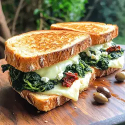 - 2 Scheiben Vollkornbrot - 1 Tasse frischer Spinat, gehackt - 1/4 Tasse Feta-Käse, zerbröselt