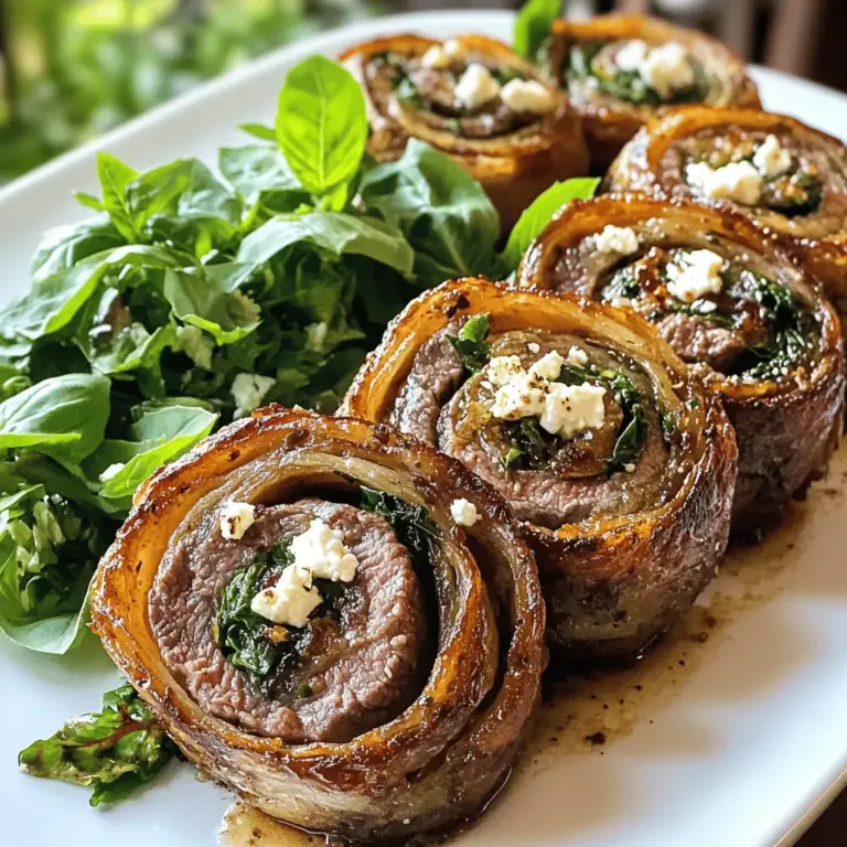 - 500 g Rinderfilet, dünn aufgeschnitten - 150 g frischer Babyspinat - 100 g Feta-Käse, zerbröselt
