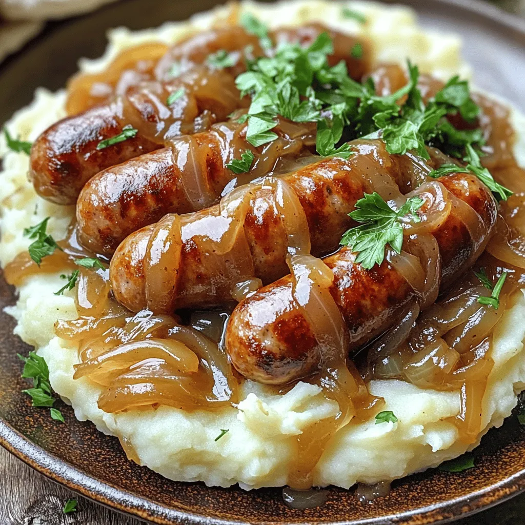 Um Bangers und Mash zuzubereiten, benötigen Sie folgende Zutaten: