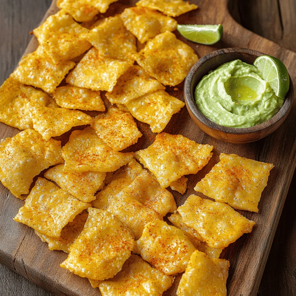 Keto Käse-Chips mit Avocado-Dip sind ein toller Snack. Sie sind einfach und schnell zu machen. Zuerst heize deinen Ofen auf 180 °C vor. Lege ein Backblech mit Backpapier aus.