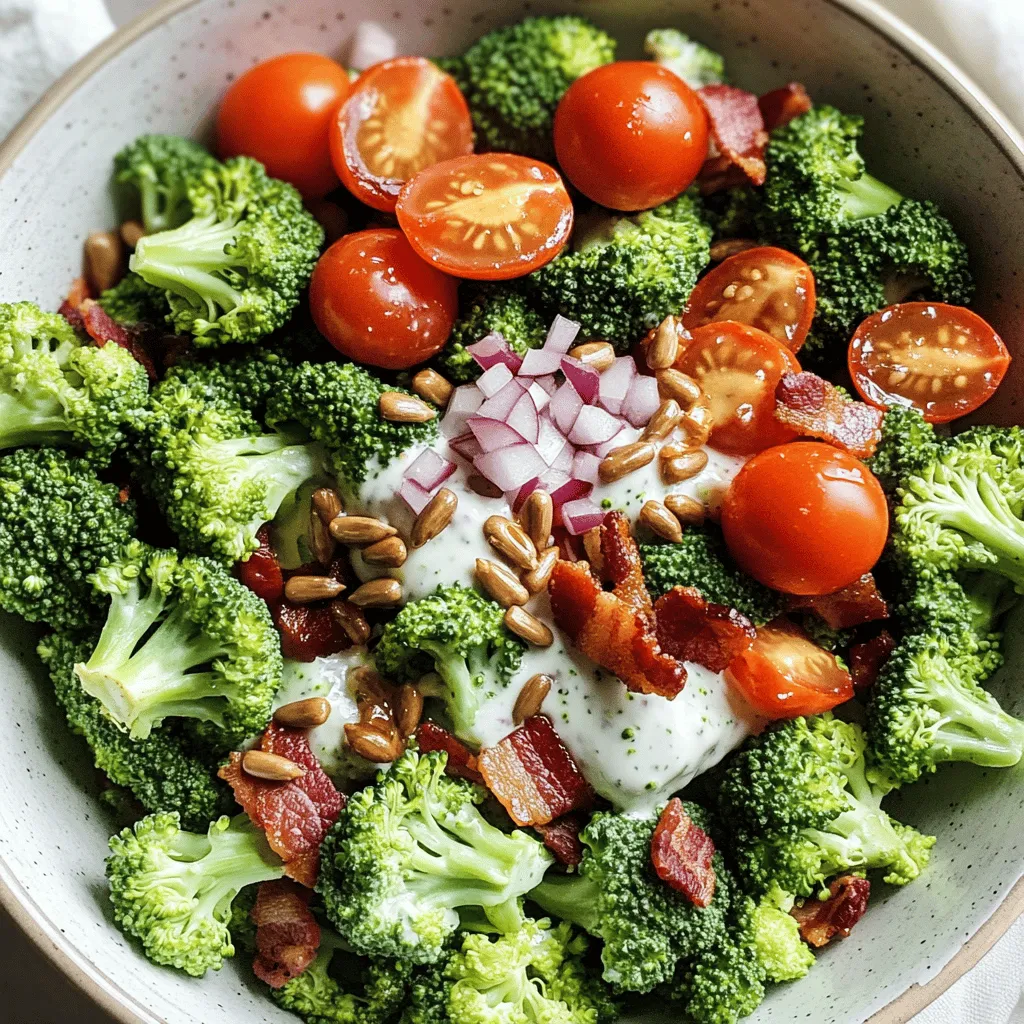Um einen leckeren Broccoli-Salat zu machen, brauchst du einige frische Zutaten. Hier sind die Hauptzutaten: