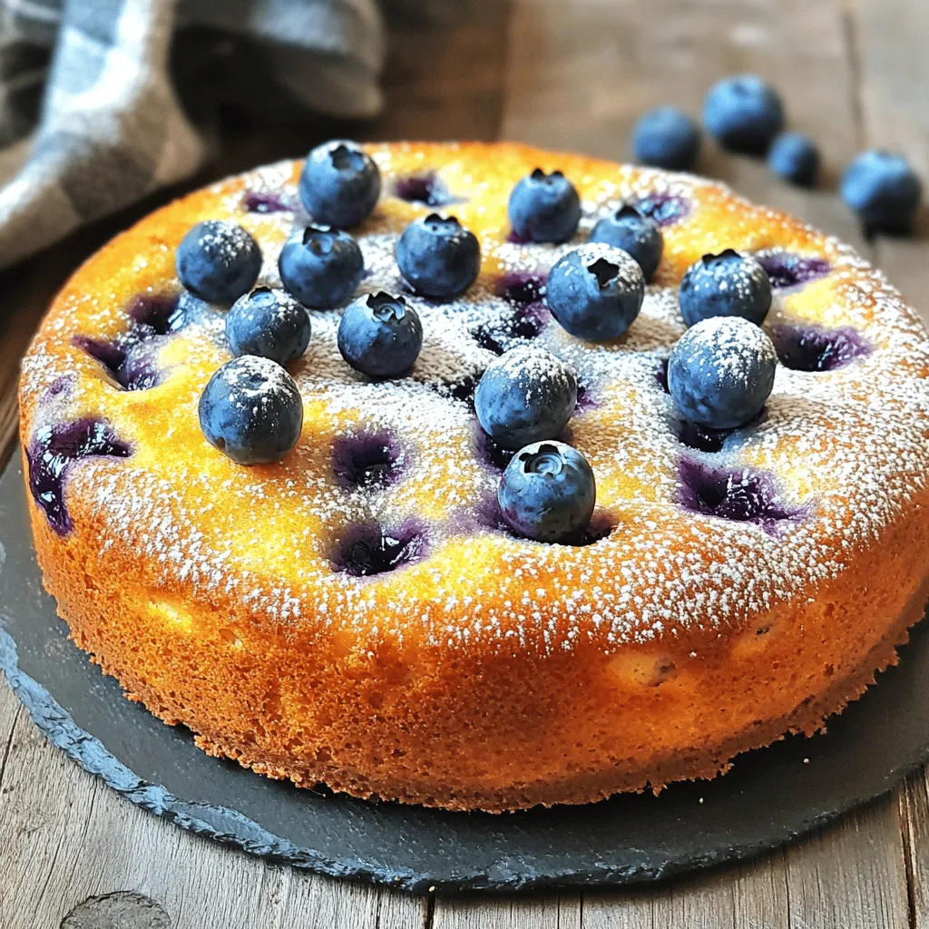 - 250 g Ricotta - 150 g frische Blaubeeren (plus einige zum Garnieren) - 100 g Zucker - 2 große Eier - 1 Teelöffel Vanilleextrakt - 150 g Mehl - 1 Teelöffel Backpulver - 1 Prise Salz - 50 g geschmolzene Butter - Puderzucker zum Bestäuben