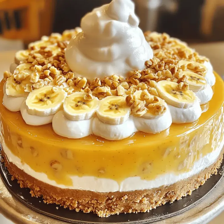 Hier sind die Zutaten für den Banana Pudding Crunch Cheesecake. Jede Zutat bringt einen einzigartigen Geschmack in den Kuchen.
