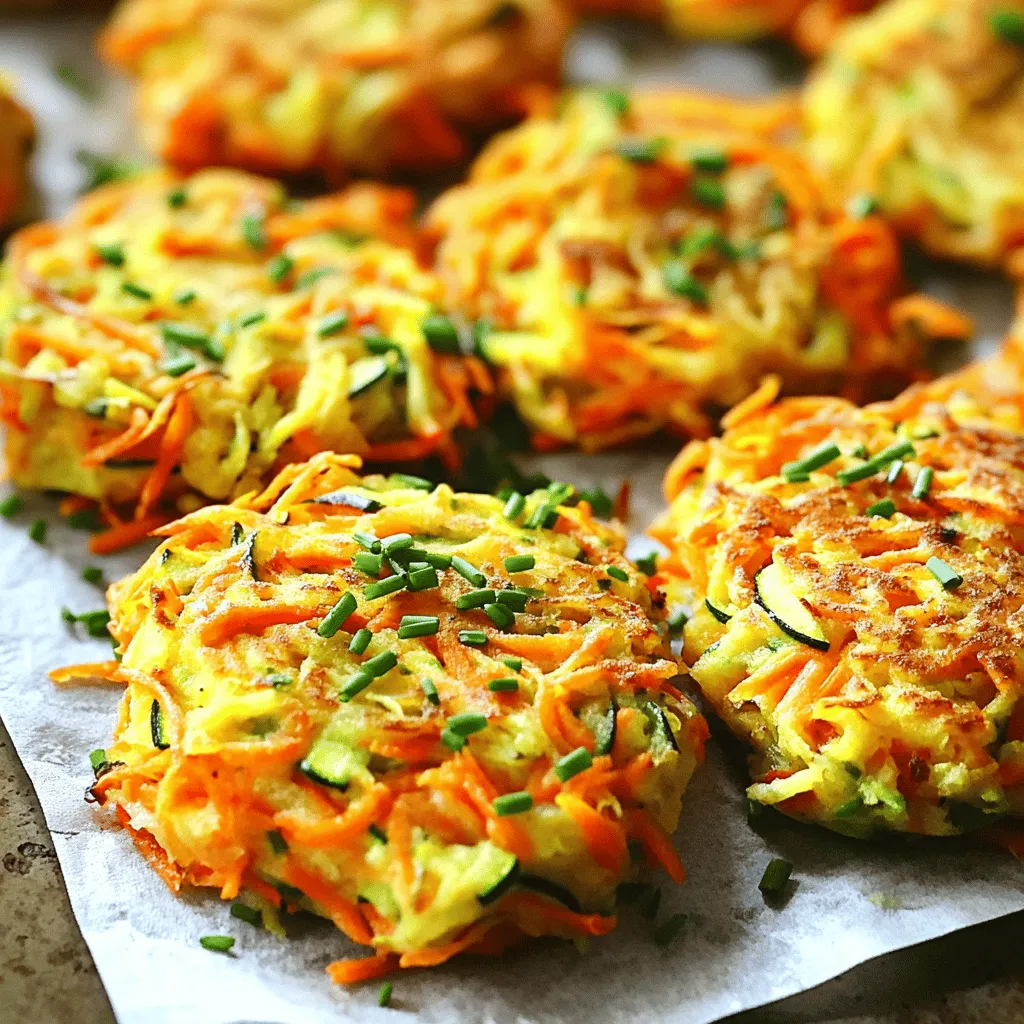 - <strong>Karotten</strong>: Sie bringen Süße und Farbe. – <strong>Zucchini</strong>: Sie machen die Fritter saftig und leicht. – <strong>Rote Paprika</strong>: Sie fügen Knusprigkeit und Geschmack hinzu. – <strong>Grüne Zwiebeln</strong>: Sie geben einen frischen Kick.” /></p>
</p>
<h2>Variationen</h2>
</p>
<h3>Zucchini-Fritter</h3>
<p>Zucchini sind eine tolle Hauptzutat für Fritter. Sie sind frisch und leicht. Du kannst die Zucchini einfach reiben. Achte darauf, dass du die Flüssigkeit gut ausdrückst. So bleiben die Fritter knusprig. Um die Zucchini-Fritter zu verfeinern, füge Feta hinzu. Der salzige Geschmack des Fetas passt perfekt zu den Zucchini. Ein paar Kräuter geben zusätzlichen Schwung.</p>
</p>
<h3>Süßkartoffel-Fritter</h3>
<p>Süßkartoffeln sind eine weitere großartige Wahl. Sie bringen eine süße Note in die Fritter. Du kannst sie einfach schälen und reiben. Für mehr Geschmack, füge Gewürze hinzu. Zimt und Kreuzkümmel passen gut. Diese Gewürze heben den Geschmack der Süßkartoffeln hervor. Du kannst auch etwas Paprika für eine leichte Schärfe verwenden.</p>
</p>
<h3>Mexikanische Gemüse-Fritter</h3>
<p>Mexikanische Fritter sind lecker und bunt. Du kannst Bohnen und Mais hinzufügen. Diese Zutaten machen die Fritter nahrhafter und sättigender. Die Bohnen bringen einen tollen Biss. Mais fügt eine süße Note hinzu. Für einen Kick kannst du Chili verwenden. Das gibt den Frittern eine schöne Schärfe. Experimentiere mit der Menge, um deine perfekte Mischung zu finden.</p>
</p>
<p>Diese Variationen machen deine Gemüse-Fritter spannend und abwechslungsreich. Du kannst die Rezepte leicht anpassen und ausprobieren! Für ein vollständiges Rezept schaue dir die Bunte Gemüse-Fritter an.</p>
</p>
</p>
<h2>Aufbewahrungsinformationen</h2>
</p>
<h3>Richtige Lagerung</h3>
<p>Um deine Fritter frisch zu halten, lagere sie richtig. Im Kühlschrank sind sie schnell griffbereit. Lege die Fritter in einen luftdichten Behälter. So bleiben sie knusprig. Im Gefrierschrank kannst du sie länger aufbewahren. Packe die Fritter in Gefrierbeutel. Achte darauf, die Luft herauszudrücken. So bleiben sie bis zu drei Monate frisch.</p>
</p>
<h3>Haltbarkeit</h3>
<p>Frisch gebratene Fritter schmecken am besten. Sie sind für einen Tag im Kühlschrank gut. Nach einem Tag kann die Textur weicher werden. Vorgegarte Fritter im Kühlschrank sind bis zu drei Tage haltbar. Lagere sie in einem luftdichten Behälter. Überprüfe die Fritter vor dem Essen auf Geruch oder Aussehen.</p>
</p>
<h3>Tipps zum Wiederaufwärmen</h3>
<p>Mikrowellen sind schnell, aber die Fritter werden weich. Verwende die Mikrowelle, wenn es schnell gehen muss. Der Ofen ist besser für knusprige Fritter. Heize den Ofen auf 180 Grad vor. Lege die Fritter auf ein Backblech und backe sie 10 Minuten. Wenn du mehr Knusprigkeit möchtest, frittier sie kurz in heißem Öl. Das macht sie wieder knusprig und lecker.</p>
</p>
<h2>FAQs</h2>
</p>
<h3>Wie lange dauert die Zubereitung von Gemüse-Frittern?</h3>
<p>Die Gesamtzeit beträgt 25 Minuten. Die Vorbereitungszeit ist 15 Minuten. In dieser Zeit kannst du die Zutaten reiben und hacken. Das Braten dauert etwa 10 Minuten. So schnell kannst du leckere Gemüse-Fritter zubereiten!</p>
</p>
<h3>Kann ich die Fritter im Voraus zubereiten?</h3>
<p>Ja, du kannst die Fritter im Voraus machen. Bereite die Mischung einfach vor und stelle sie in den Kühlschrank. Du kannst sie bis zu 24 Stunden lagern. Brate die Fritter einfach frisch, wenn du sie essen möchtest. So bleiben sie knusprig und lecker!</p>
</p>
<h3>Sind Gemüse-Fritter glutenfrei?</h3>
<p>Ja, Gemüse-Fritter können glutenfrei sein. Nutze Kichererbsenmehl als Bindemittel. Es ist eine tolle glutenfreie Option. Damit sind die Fritter perfekt für alle, die Gluten meiden möchten. Du bekommst dennoch eine schöne Textur und Geschmack.</p>
</p>
<h3>Welche Dips passen zu den frittierten Frittern?</h3>
<p>Beliebte Dips sind Joghurtsauce und Hummus. Diese Dips ergänzen die Fritter gut. Du kannst auch Avocado-Dip oder Salsa probieren. Sie bringen noch mehr Geschmack auf den Teller. Experimentiere und finde deinen Lieblingsdip!</p>
</p>
<p>Vegetarische Fritter sind einfach und lecker. Wir haben die besten Zutaten, das richtige Vorgehen und hilfreiche Tipps beschrieben. Du kannst sie knusprig machen und nach deinem Geschmack anpassen. Vergiss nicht, die Fritter richtig zu lagern und sie erneut aufzuwärmen. Experimentiere mit verschiedenen Varianten wie Zucchini oder Süßkartoffeln. Schreibe dir die häufigsten Fehler auf, um sie zu vermeiden. Mit diesen Tipps kannst du tolle Fritter zubereiten, die jedem schmecken!</p>
</div>