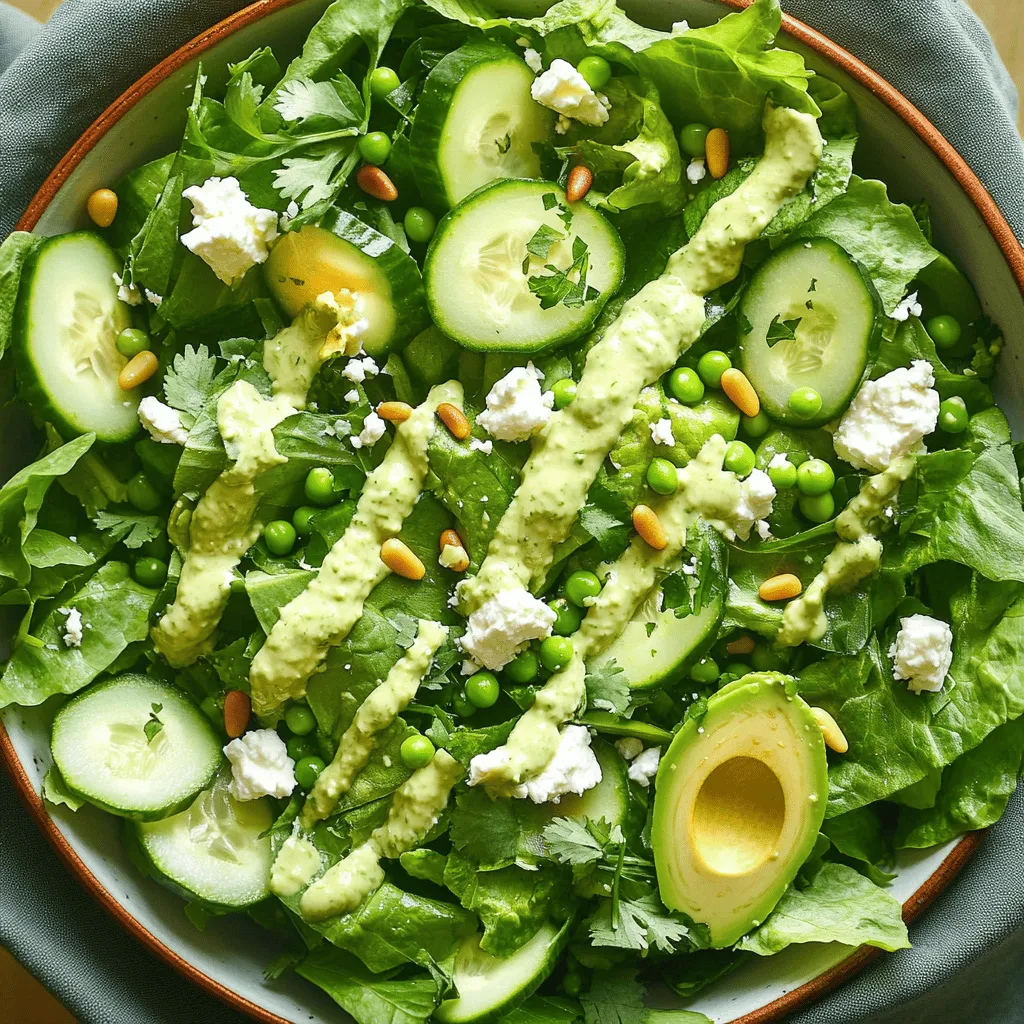 Ein grüner Salat bringt frische und gesunde Zutaten auf den Tisch. Ich liebe, wie einfach er zuzubereiten ist. Man braucht nur ein paar frische Zutaten. Dieser Salat ist perfekt für jeden Tag.
