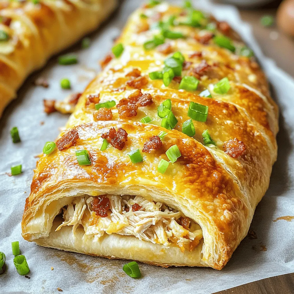 - 1 lb (450 g) rotisserie chicken, shredded - 6 slices of bacon, cooked and crumbled - 1 cup shredded mozzarella cheese - ½ cup ranch dressing