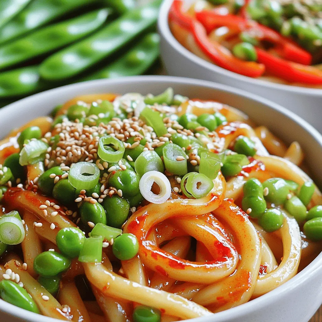 Für das Rezept brauchst du: - 300g Udon-Nudeln - 4 Esslöffel Chili-Öl - 2 Esslöffel Sojasauce - 1 Esslöffel Sesamöl - 1 Teelöffel Reisessig - 1 Knoblauchzehe, gehackt - 1 Zoll Ingwer, gerieben - 2 Frühlingszwiebeln, in Ringe geschnitten - 100g Zuckerschoten, geputzt - 1 rote Paprika, in Scheiben geschnitten - 1 Esslöffel geröstete Sesamsamen - Salz nach Geschmack Diese Zutaten machen die Udon-Nudeln würzig und aromatisch. Das Chili-Öl gibt der Speise einen tollen Kick. In diesem Rezept sind einige Allergene enthalten. Sojasauce kann Gluten enthalten. Achte darauf, eine glutenfreie Option zu wählen, wenn nötig. Sesamöl ist für einige Menschen ein Allergen. Wenn du empfindlich darauf reagierst, verwende ein anderes Öl, wie Rapsöl. Die Nährstoffe in diesem Gericht sind vielfältig. Udon-Nudeln liefern Kohlenhydrate für Energie. Das Gemüse bringt Vitamine und Mineralien. Ingwer und Knoblauch fördern die Gesundheit. Die Kombination ist also nicht nur lecker, sondern auch nahrhaft. Ich empfehle, hochwertige Marken für Chili-Öl zu wählen. Einige gute Optionen sind: - Lee Kum Kee - Kadoya - Sichuan Chili Oil Diese Marken bieten reichhaltige Aromen und gute Qualität. Hochwertiges Chili-Öl verstärkt den Geschmack deiner Udon-Nudeln. Achte darauf, die Flasche gut zu lagern, damit das Öl frisch bleibt. Fülle einen großen Topf mit Wasser. Füge eine Prise Salz hinzu. Bringe das Wasser zum Kochen. Gib die Udon-Nudeln hinein. Koche sie nach Packungsanweisung, etwa 5-7 Minuten. Sie sollten al dente sein. Gieße die Nudeln ab und stelle sie beiseite. Nimm eine kleine Schüssel. Mische darin 4 Esslöffel Chili-Öl, 2 Esslöffel Sojasauce, 1 Esslöffel Sesamöl und 1 Teelöffel Reisessig. Füge 1 gehackte Knoblauchzehe und 1 Zoll geriebenen Ingwer hinzu. Verrühre alles gut mit einem Schneebesen. Lass die Sauce kurz stehen, damit sich die Aromen entfalten. Nimm eine große Pfanne oder einen Wok. Erhitze einen Schuss Chili-Öl bei mittlerer Hitze. Wenn das Öl heiß ist, füge 100g Zuckerschoten und 1 geschnittene rote Paprika hinzu. Brate das Gemüse 3-4 Minuten lang an. Achte darauf, dass es lebhaft aussieht und leicht zart wird. Gib die gekochten Udon-Nudeln in die Pfanne mit dem Gemüse. Gieße die vorbereitete Sauce darüber. Mische alles gut durch. Koche es für weitere 2-3 Minuten. So werden die Nudeln gleichmäßig mit der Sauce überzogen. Schmecke die Nudeln ab und füge nach Bedarf Salz hinzu. Nimm die Pfanne vom Herd. Rühre die geschnittenen Frühlingszwiebeln unter. So bekommst du frische Aromen. Richte die Udon-Nudeln in Schalen an. Träufle die restliche Sauce aus der Pfanne darüber. Garniere die Nudeln mit 1 Esslöffel gerösteten Sesamsamen. Optional kannst du noch zusätzliche Frühlingszwiebeln oder Chiliflocken hinzufügen. Genieße dein schnelles und leckeres Chili-Öl Udon-Nudeln Rezept! Um dein Chili-Öl zu perfektionieren, achte auf die Qualität der Zutaten. Verwende frische, hochwertige Öle. Du kannst auch deine eigene Mischung herstellen. Mische einfach Pflanzenöl mit getrockneten Chilischoten und etwas Knoblauch. Lass das Ganze für einige Tage ziehen. So bekommst du ein intensives Aroma. Du kannst viele Gemüsesorten in dein Rezept einbauen. Brokkoli, Karotten und Zucchini passen gut. Auch Pilze bringen einen tollen Geschmack. Probiere verschiedene Kombinationen aus. So bleibst du kreativ und das Gericht bleibt spannend. Um mehr Protein hinzuzufügen, nutze Tofu, Hähnchen oder Garnelen. Tofu ist eine tolle vegetarische Option. Brate ihn einfach goldbraun an, bevor du ihn zu den Nudeln gibst. Hähnchenbrust kannst du in Stücke schneiden und anbraten. Garnelen sind schnell zubereitet und lieben Chili-Öl. Sie ergänzen die Aromen perfekt. {{image_4}} Für eine vegetarische Version der Chili-Öl Udon-Nudeln kannst du das Gemüse nach Wahl anpassen. Nutze zum Beispiel Brokkoli, Karotten oder Zucchini. Diese Optionen verleihen dem Gericht mehr Farbe und Nährstoffe. Ersetze das Chili-Öl mit einem milden Öl, wenn du die Schärfe reduzieren möchtest. So kannst du den vollen Geschmack erleben, ohne es zu scharf zu machen. Wenn du mehr Würze magst, füge einfach mehr Chili-Öl hinzu. Du kannst auch frische Chilis oder Chili-Flocken verwenden. Experimentiere mit Gewürzen wie Kreuzkümmel oder Koriander. Diese ergänzen die Aromen und geben dem Gericht einen besonderen Kick. Denk daran, die Schärfe langsam zu erhöhen, damit es dir nicht zu scharf wird. Die Udon-Nudeln schmecken auch kalt sehr gut. Koche die Nudeln und lasse sie abkühlen. Mische sie dann mit frischem Gemüse wie Gurken und Karotten. Ein Spritzer Limettensaft und etwas Sojasauce machen den Salat frisch und lecker. Dies ist eine tolle Option für heiße Tage oder als leichtes Mittagessen. Für das vollständige Rezept schau dir die Full Recipe an. Wenn du Udon-Nudeln übrig hast, lagere sie in einem luftdichten Behälter. Stelle sicher, dass sie gut abgekühlt sind. So bleiben sie frisch. Du kannst die Nudeln auch mit etwas Öl leicht einreiben. Das hilft, ein Verkleben zu verhindern. Um die Udon-Nudeln wieder aufzuwärmen, kannst du einen Topf mit Wasser erhitzen. Gib die Nudeln für etwa 1-2 Minuten hinein. Alternativ kannst du sie in der Mikrowelle mit einem Spritzer Wasser erhitzen. Decke die Schüssel ab, um Dampf zu erzeugen. So bleiben die Nudeln saftig. Udon-Nudeln halten sich ungekocht bis zu einem Jahr, wenn sie trocken gelagert werden. Gekochte Nudeln kannst du im Kühlschrank 3-4 Tage aufbewahren. Chili-Öl bleibt bis zu sechs Monate frisch, wenn es kühl und dunkel steht. Achte darauf, die anderen Zutaten wie Gemüse frisch zu halten. Zuckerschoten und Paprika sind im Kühlschrank etwa eine Woche haltbar. Udon-Nudeln sind dicke, weiche Weizennudeln. Sie stammen ursprünglich aus Japan und sind meist weiß. Udon hat einen milden Geschmack. Sie eignen sich gut für viele Soßen. Sie sind perfekt für Chili-Öl Udon-Nudeln. Du kannst sie in vielen asiatischen Geschäften finden. Chili-Öl ist einfach selbst zu machen. Du brauchst nur einige Zutaten: - 1 Tasse Pflanzenöl - 1/4 Tasse getrocknete Chiliflocken - 2-3 Knoblauchzehen, gehackt - 1 Teelöffel Sesamöl - 1 Teelöffel Ingwer, gerieben Erhitze das Öl in einem Topf. Füge die Chiliflocken, Knoblauch und Ingwer hinzu. Koche alles bei schwacher Hitze, bis der Knoblauch goldbraun wird. Lass das Öl abkühlen und fülle es in ein Glas. So hast du frisches Chili-Öl für deine Rezepte! Übrig gebliebene Udon-Nudeln halten sich gut im Kühlschrank. Sie bleiben dort etwa 3 bis 5 Tage frisch. Achte darauf, sie in einem luftdichten Behälter zu lagern. Um die Nudeln wiederzuerhitzen, kannst du sie einfach in heißem Wasser kurz aufwärmen. Ja, du kannst andere Öle verwenden. Pflanzenöl oder Erdnussöl sind gute Alternativen. Diese Öle haben einen neutralen Geschmack. Bei Erdnussöl erhältst du einen nussigen Geschmack. Probiere, was dir am besten schmeckt! Chili-Öl Udon-Nudeln sind einfach zuzubereiten und lecker. Wir haben die Hauptzutaten, Allergene und sogar empfehlenswerte Marken besprochen. Die Schritt-für-Schritt-Anleitung hilft dir, perfekte Nudeln zu kochen. Tipps zum Chili-Öl und Variationen bringen Geschmack und Vielfalt. Denke an die Lagerung und Haltbarkeit, um das Beste aus deinen Zutaten herauszuholen. Nutze die FAQs für zusätzliche Informationen. Probier es aus und genieße die Aromen!