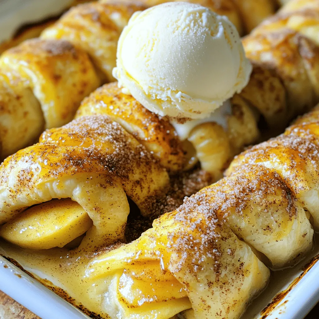 - 2 Dosen Crescent Roll-Teig - 2 große Äpfel, geschält, entkernt und in Spalten geschnitten