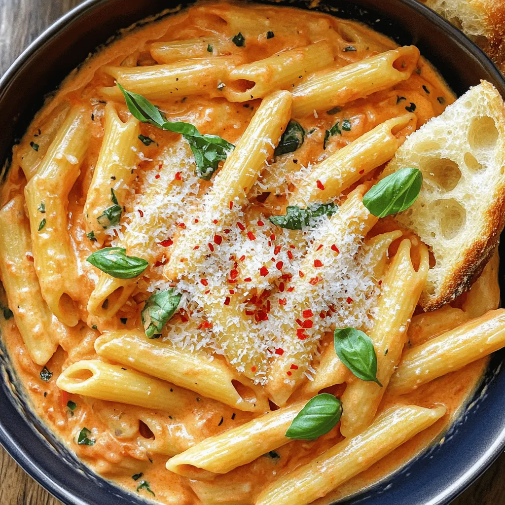 Für eine schnelle und köstliche cremige Vodka Pasta benötigen Sie folgende Zutaten: