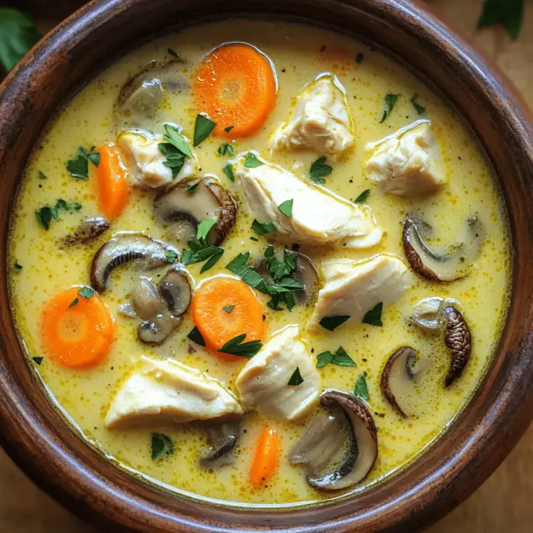 - 500 g Hähnchenbrustfilet, gewürfelt - 300 g frische Champignons, in Scheiben geschnitten - 1 große Zwiebel, fein gehackt - 2 Knoblauchzehen, gepresst